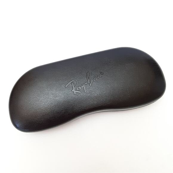 Ray-Ban Leather Hardshell Black Sunglasses Case Eyeglasses Cleaning Cloth - Picture 2 of 4